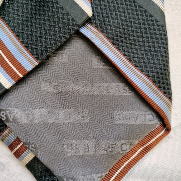 Robert Talbott Men's Striped Tie Gray Multicolored Finest Silk Handsewn Retro - Picture 3 of 12